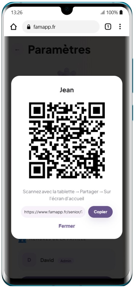📱 QR-Code für das Tablet